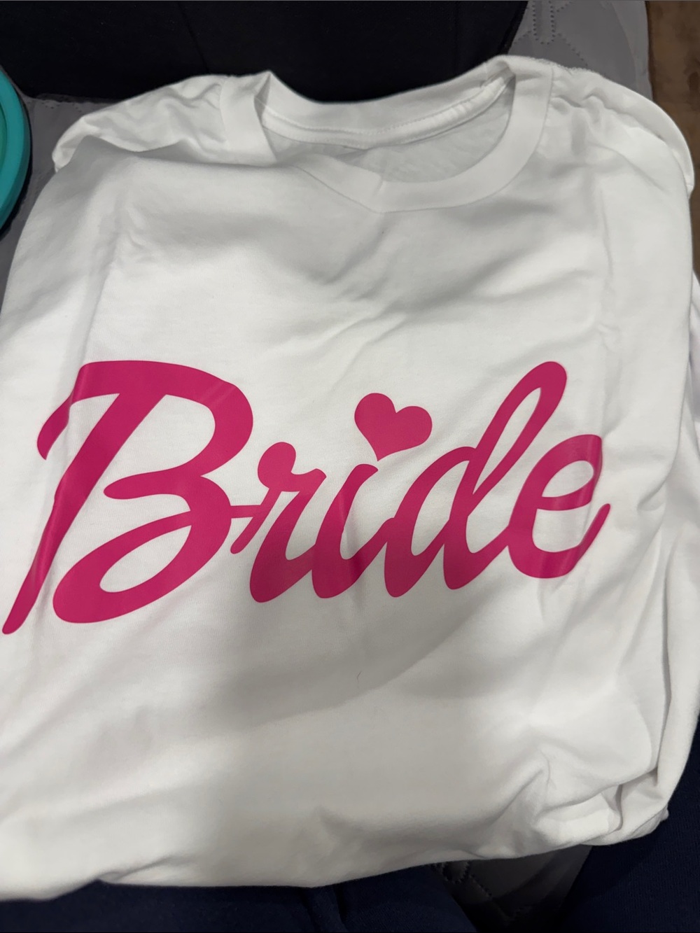 Bride Graphic Tee in White with Hot Pink Script
